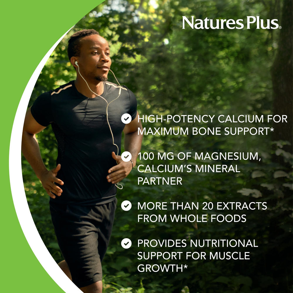 NaturesPlus Source of Life Garden organic ingredients emphasize whole foods calcium support