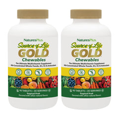 NaturesPlus Source of Life Gold bottle provides convenient daily multivitamin support.