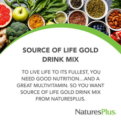 Label of Source of Life Gold showing vitamins and gluten-free formula