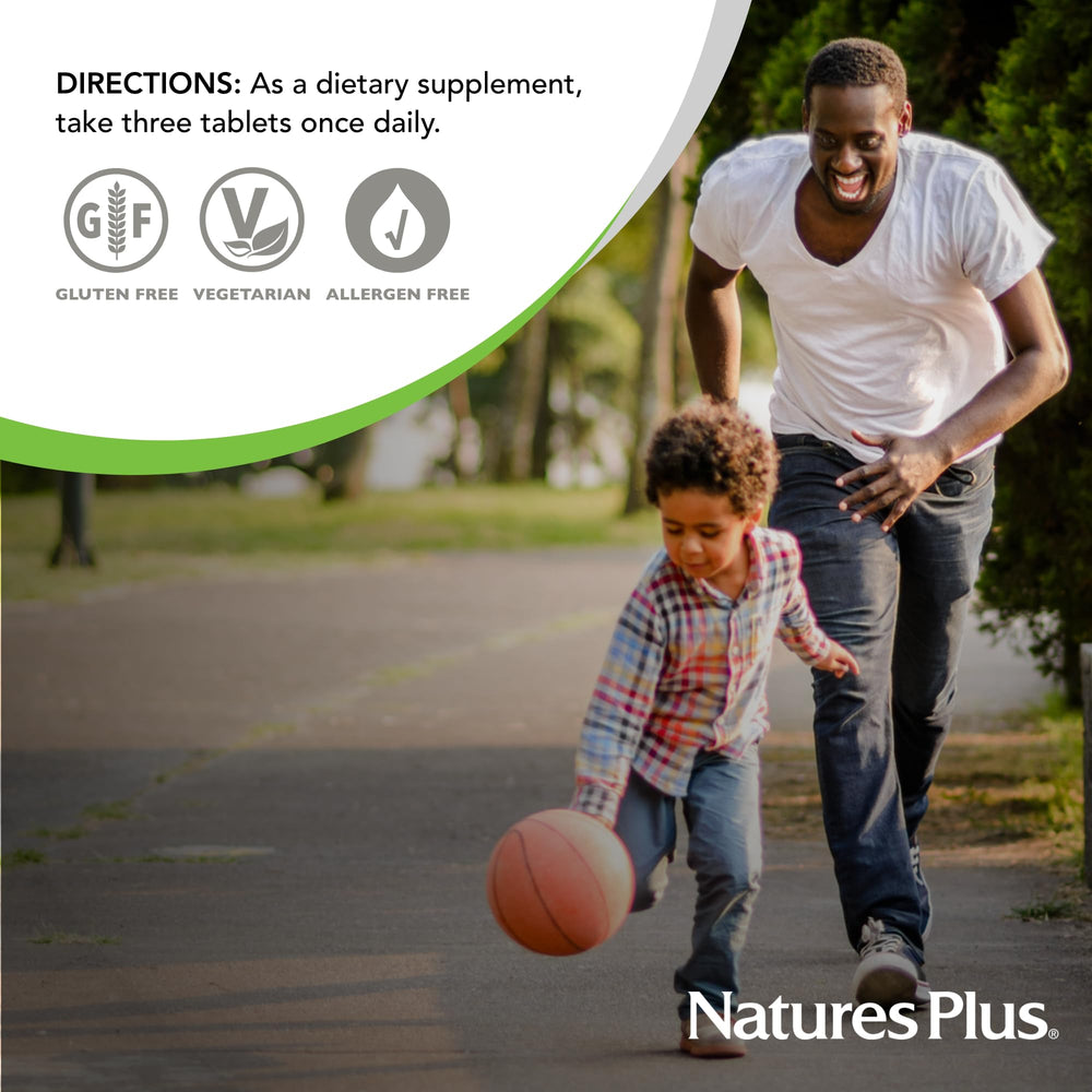 NaturesPlus Source of Life Gold serving-size card shows 60 servings.