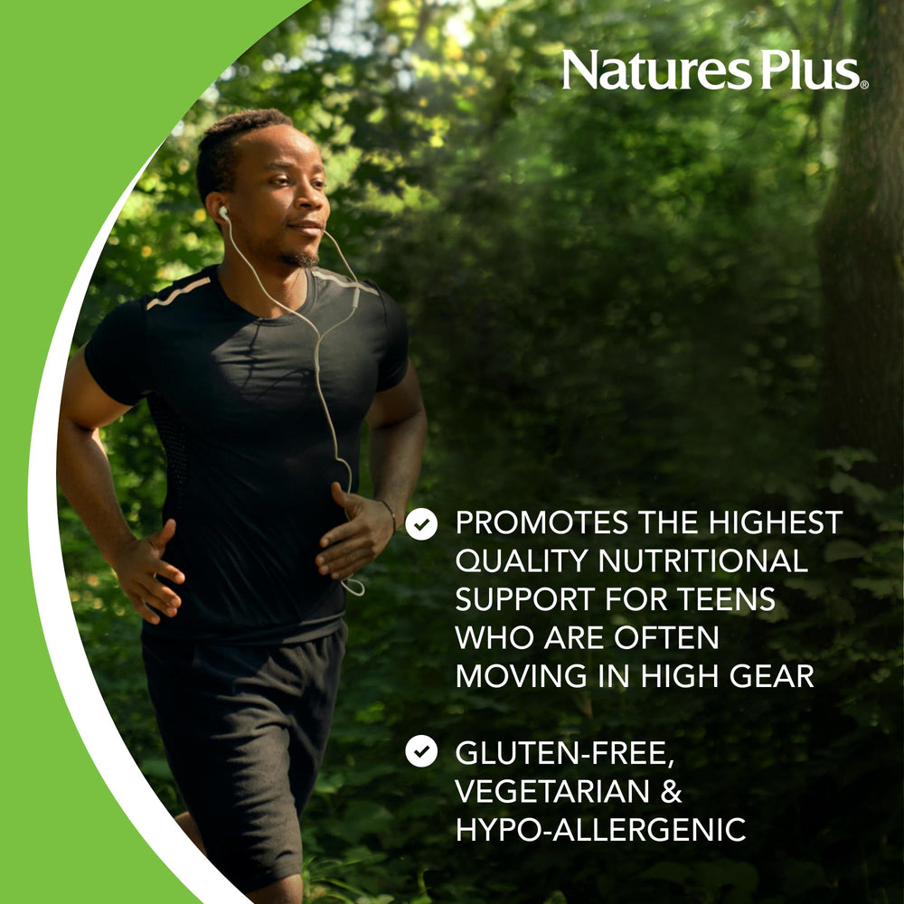 NaturesPlus Source of Life ingredients spotlight spirulina and bee pollen for variety.
