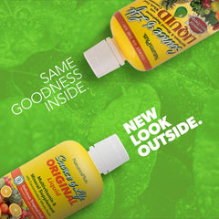 NaturesPlus Source of Life Liquid being poured to enjoy tropical flavor.