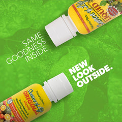NaturesPlus Source of Life Liquid tropical fruit dosing spoon for precise daily servings.