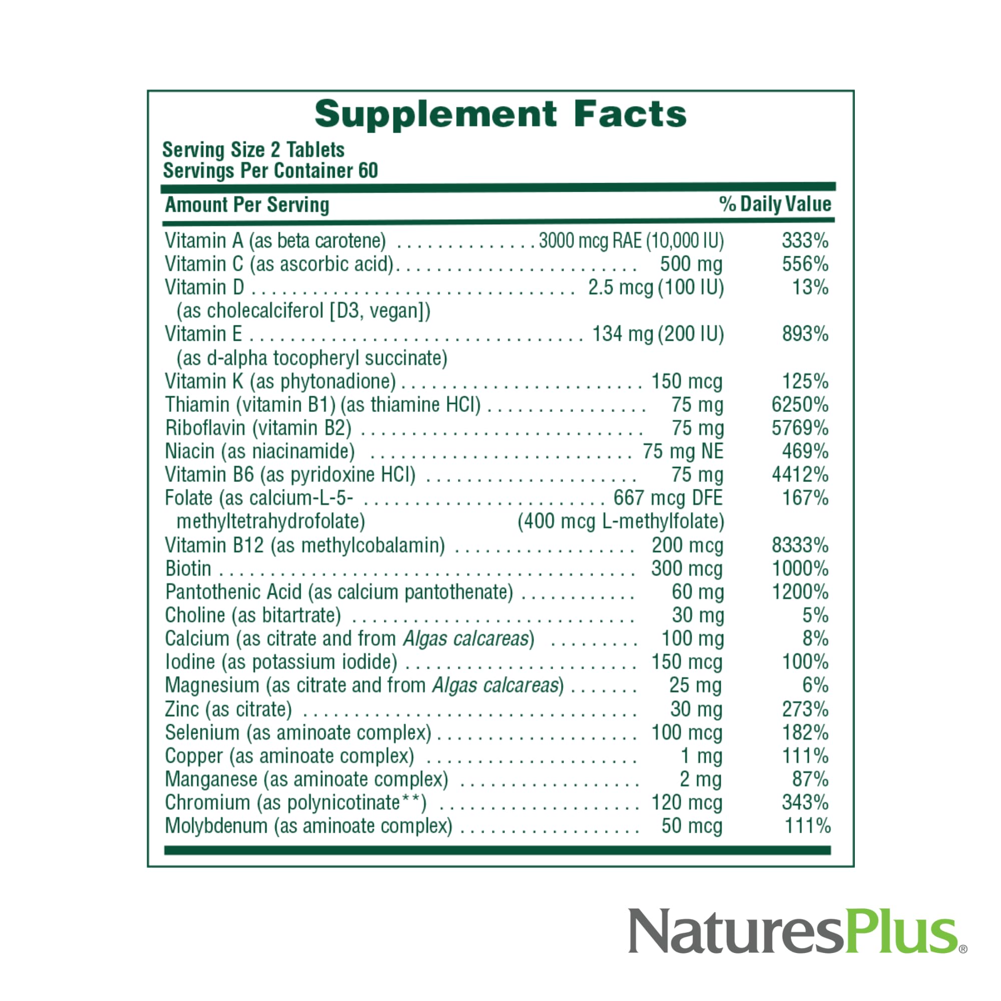 NaturesPlus Source of Life Men gluten-free symbol on packaging communicates allergen-conscious design.
