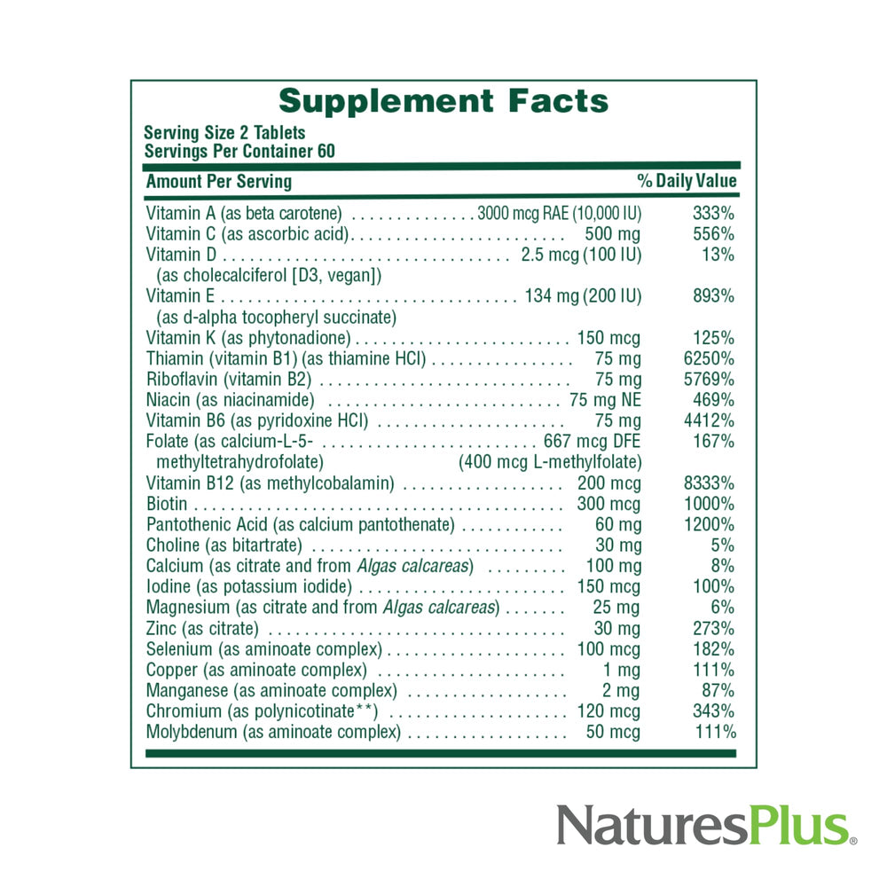 NaturesPlus Source of Life Men gluten-free symbol on packaging communicates allergen-conscious design.