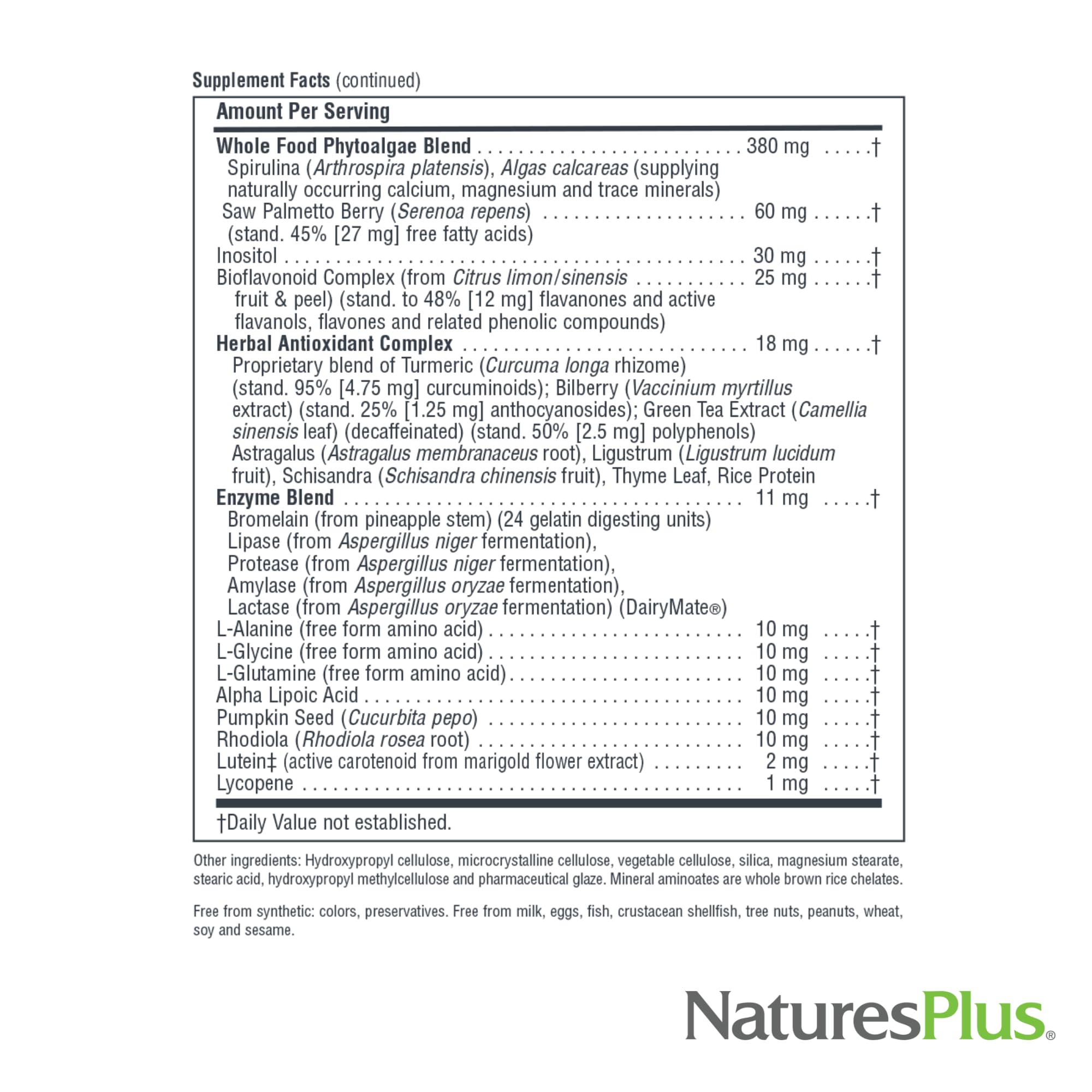NaturesPlus Source of Life Men packaging emphasizes eco-friendly approach with reduced waste.