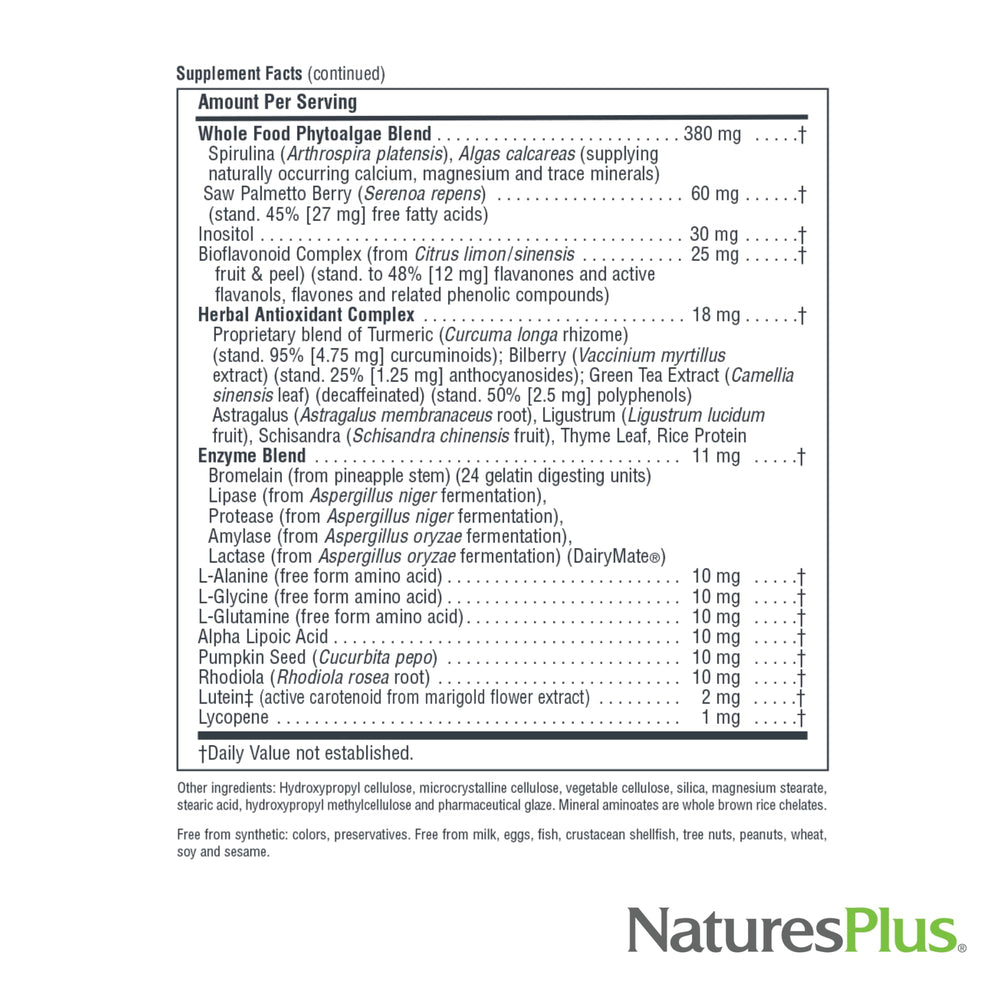 NaturesPlus Source of Life Men packaging emphasizes eco-friendly approach with reduced waste.