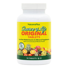 NaturesPlus Source of Life No Iron tablets bottle promoting daily energy support