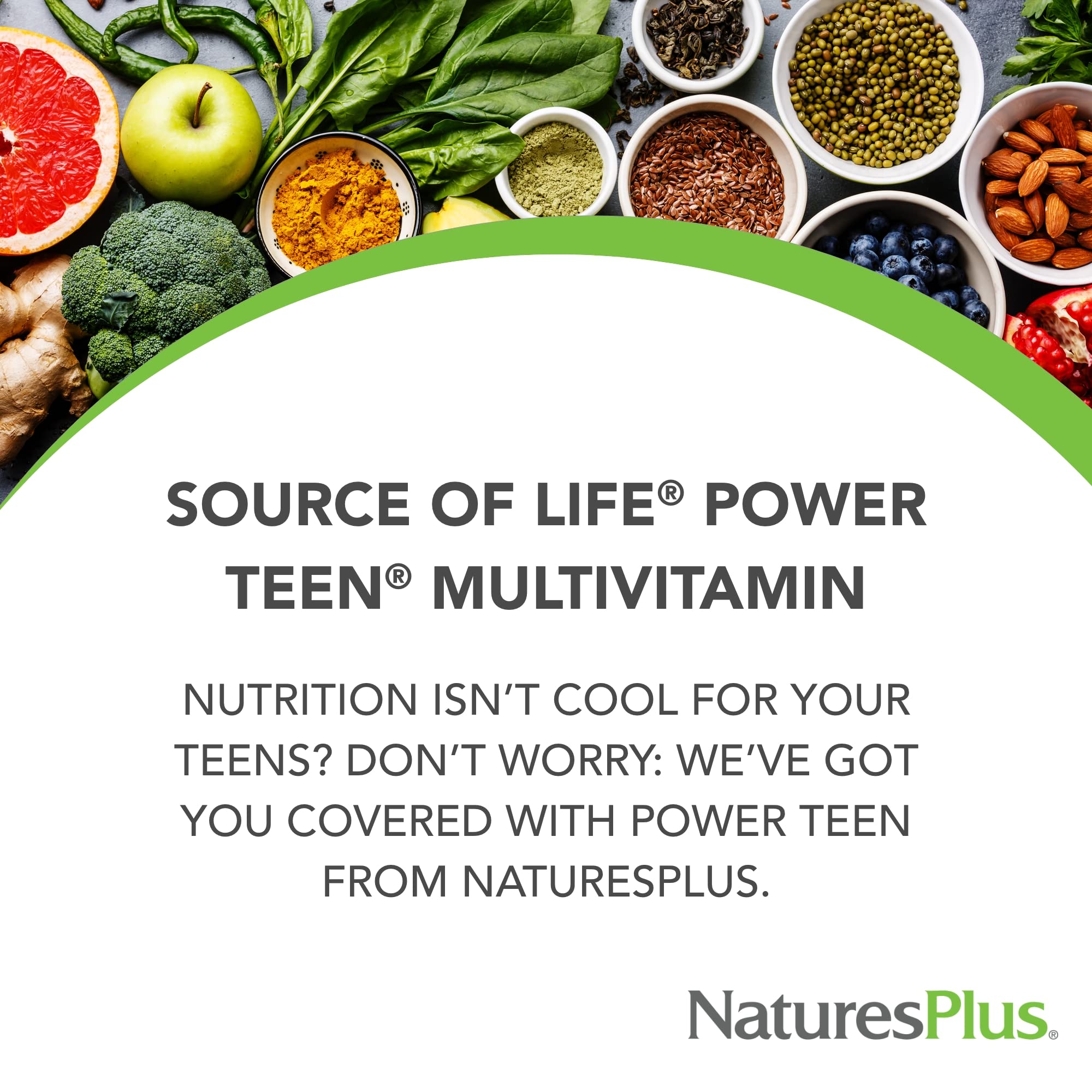 Tablets shown for Source of Life Power Teen demonstrating easy daily nutrition for teens