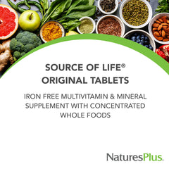 NaturesPlus Source of Life Prenatal label shows gluten-free and hypoallergenic formulation.