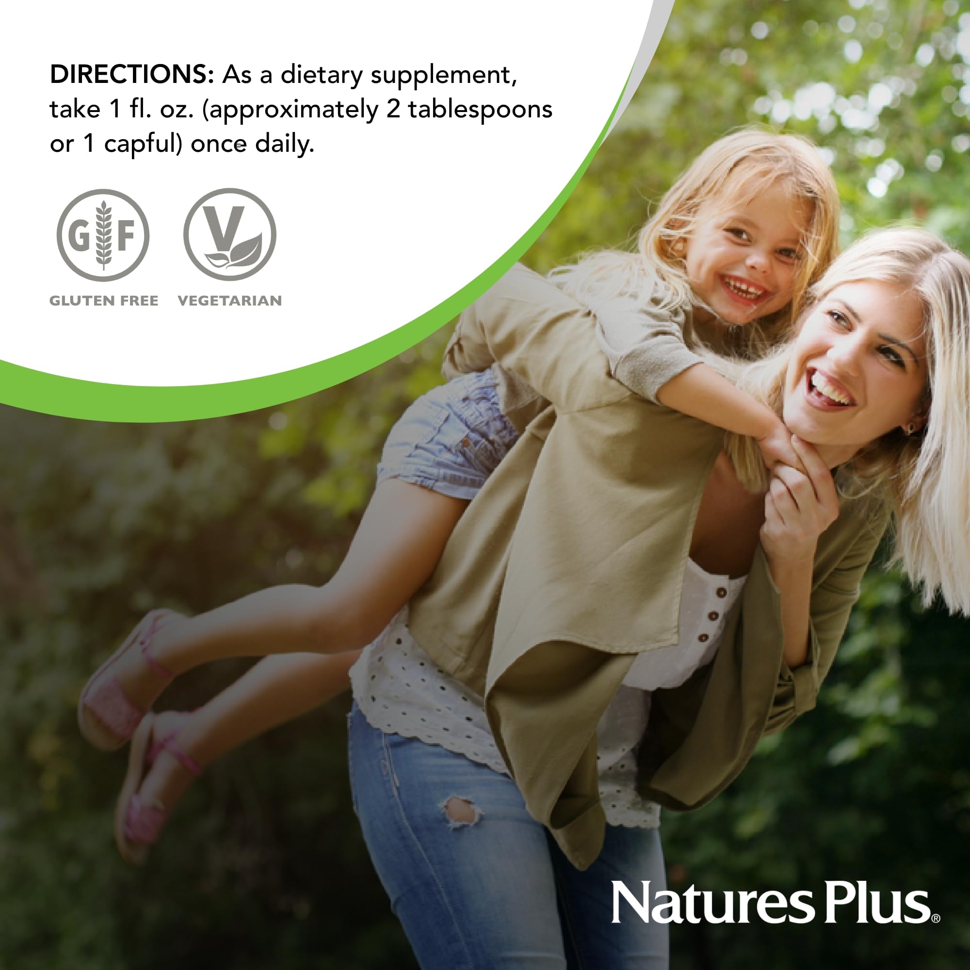 NaturesPlus Source of Life Prenatal Liquid packaging supports travel use.