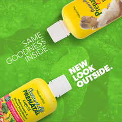NaturesPlus Source of Life Prenatal Liquid tropical fruit flavor label view enhances appeal.