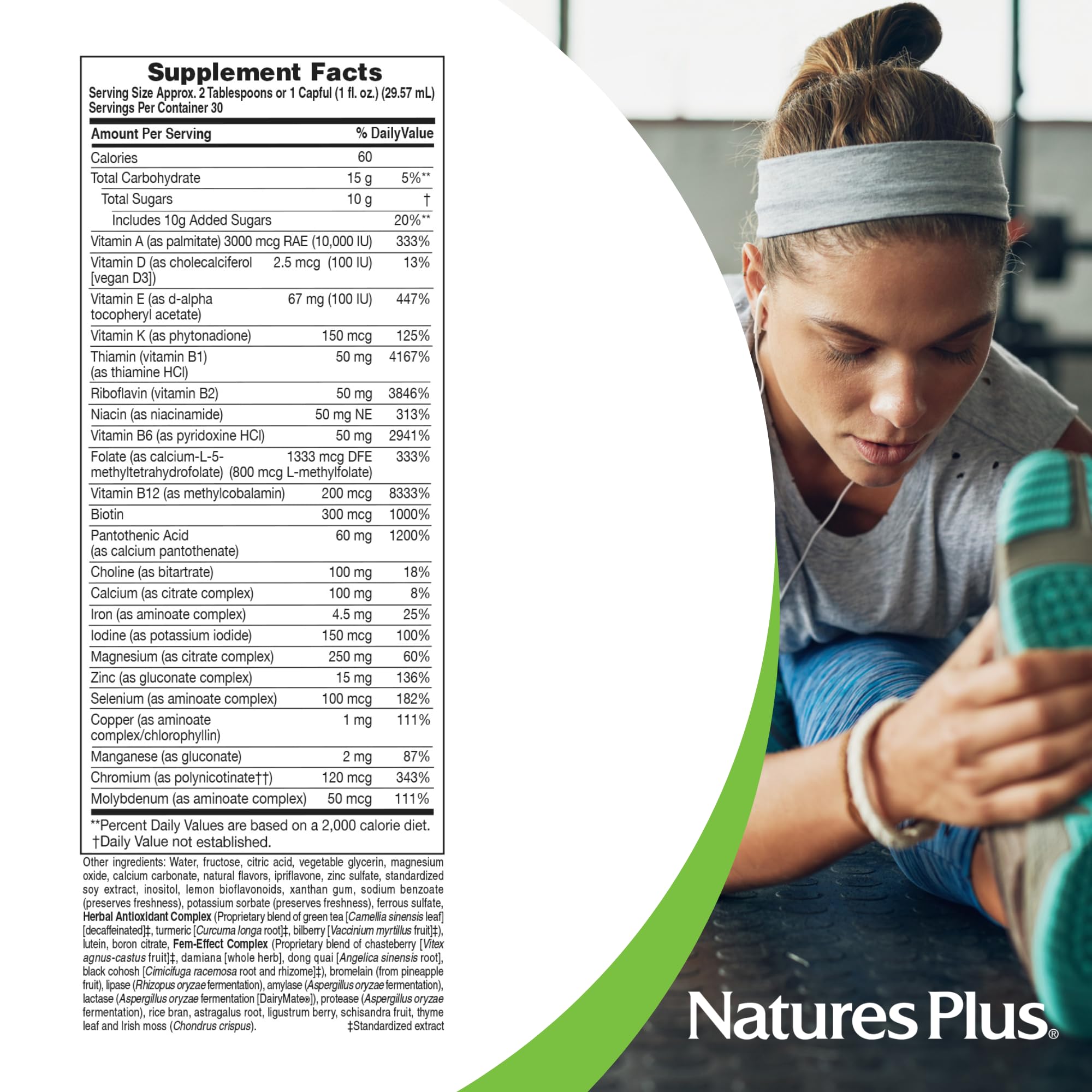 NaturesPlus Source of Life Women bottle label back detail