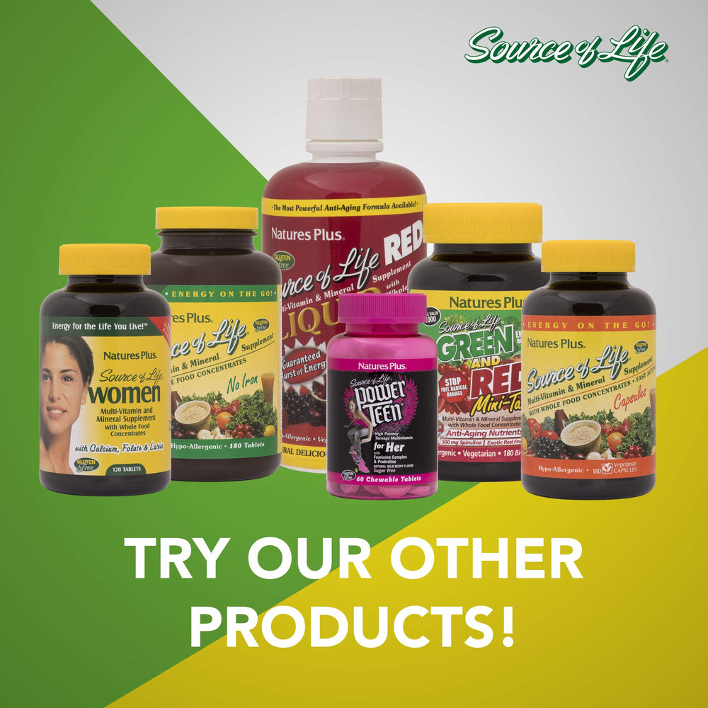NaturesPlus Source of Life Women bottle with berry flavor on display
