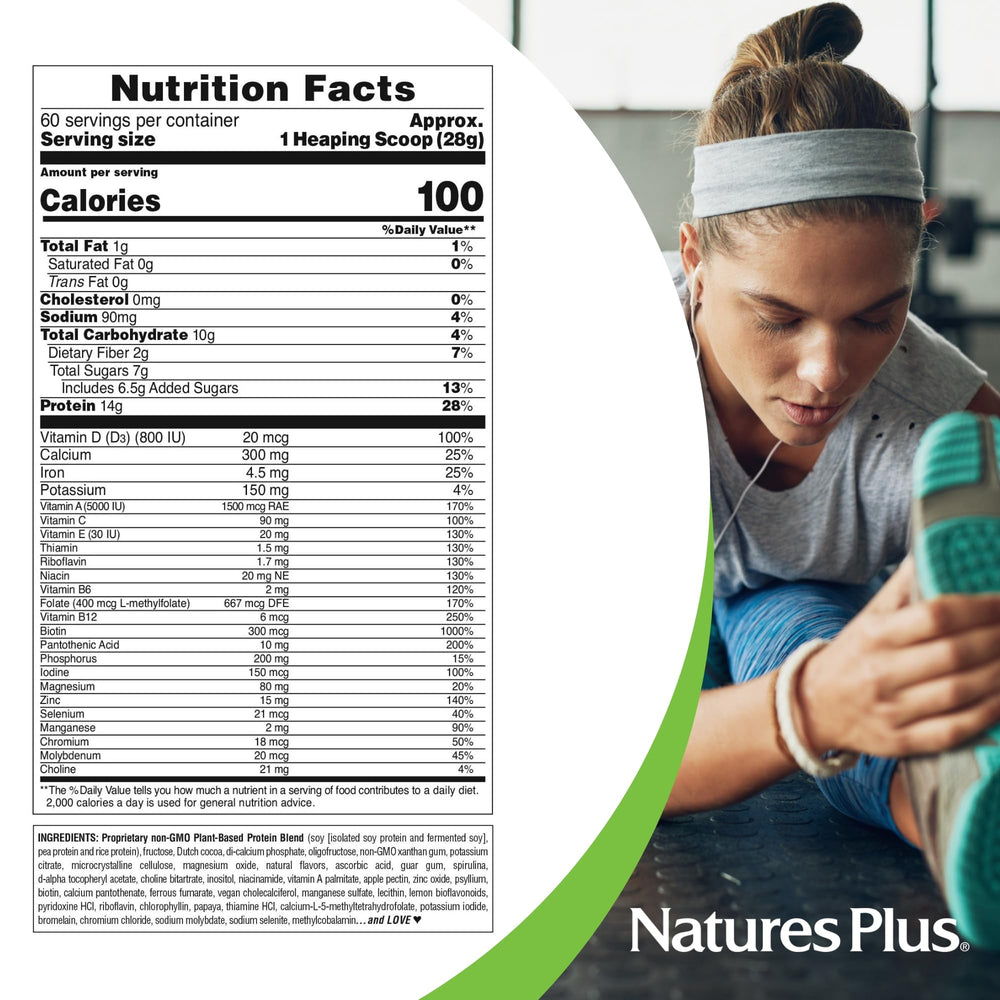 NaturesPlus SpirU-Tein chocolate being mixed with milk, blender not required.