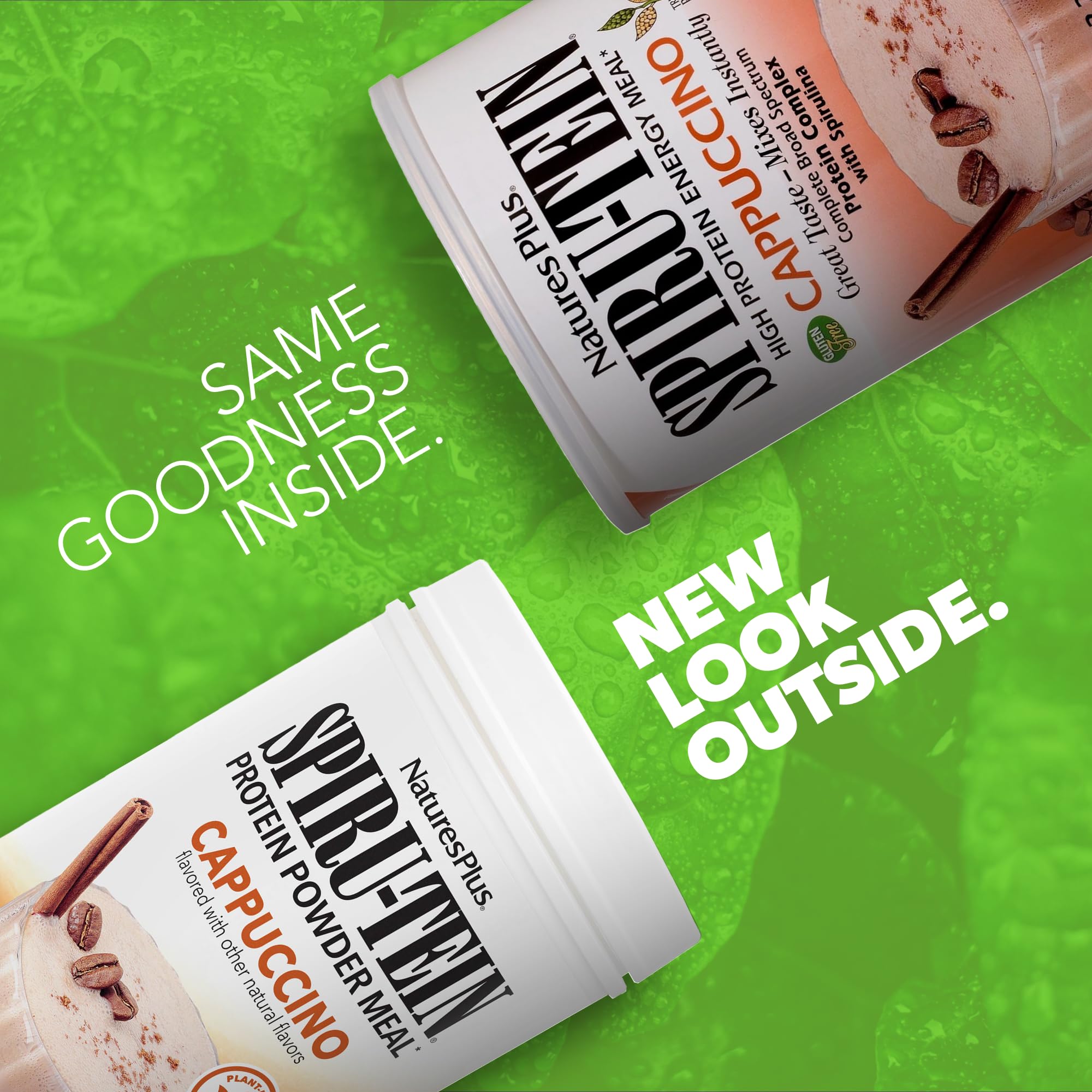 Spiru-Tein ingredients blend showing plant-based protein sources.