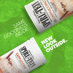 Smooth cappuccino shake poured into a glass for a quick meal replacement.