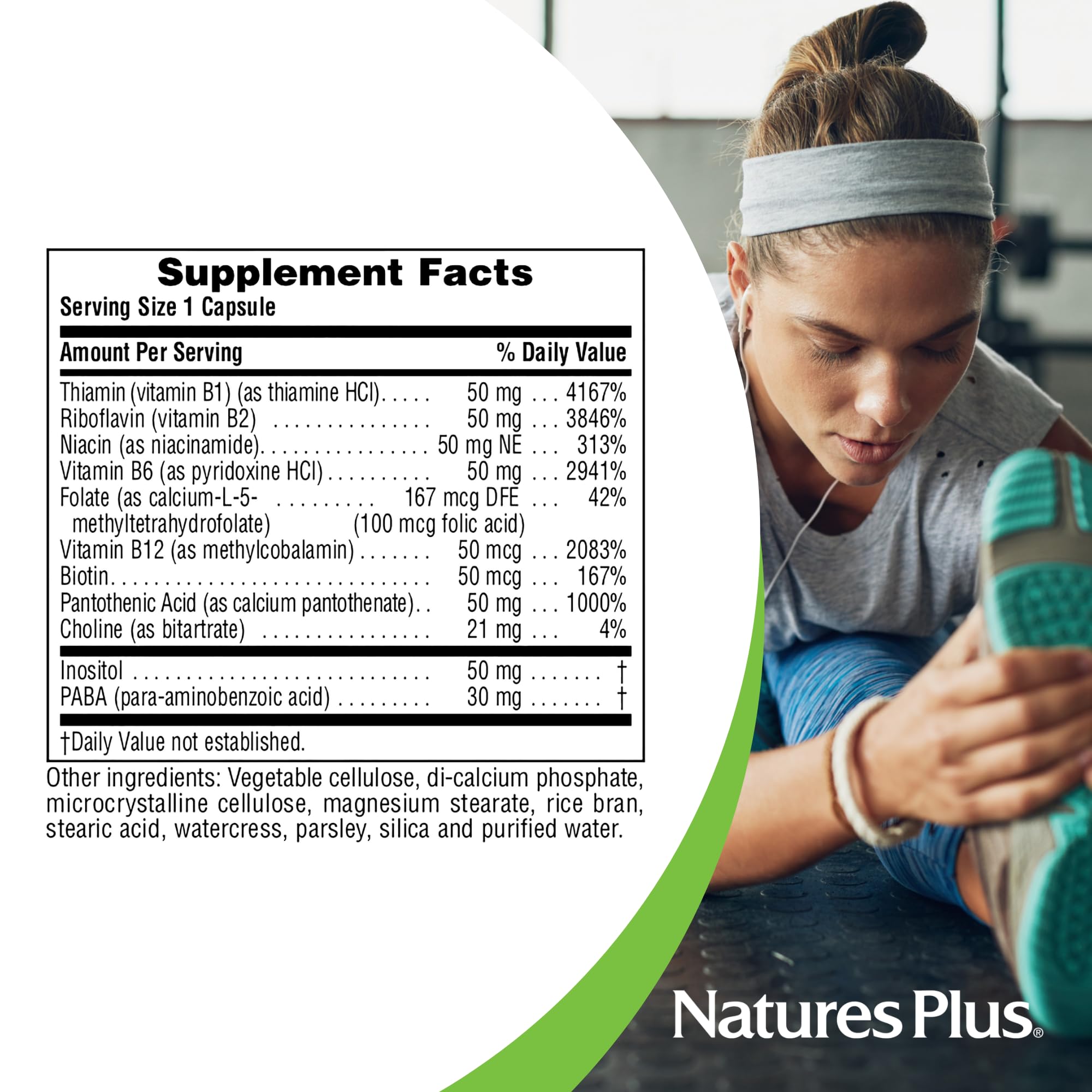 NaturesPlus Super B50-60 fortified rice bran base with greens.