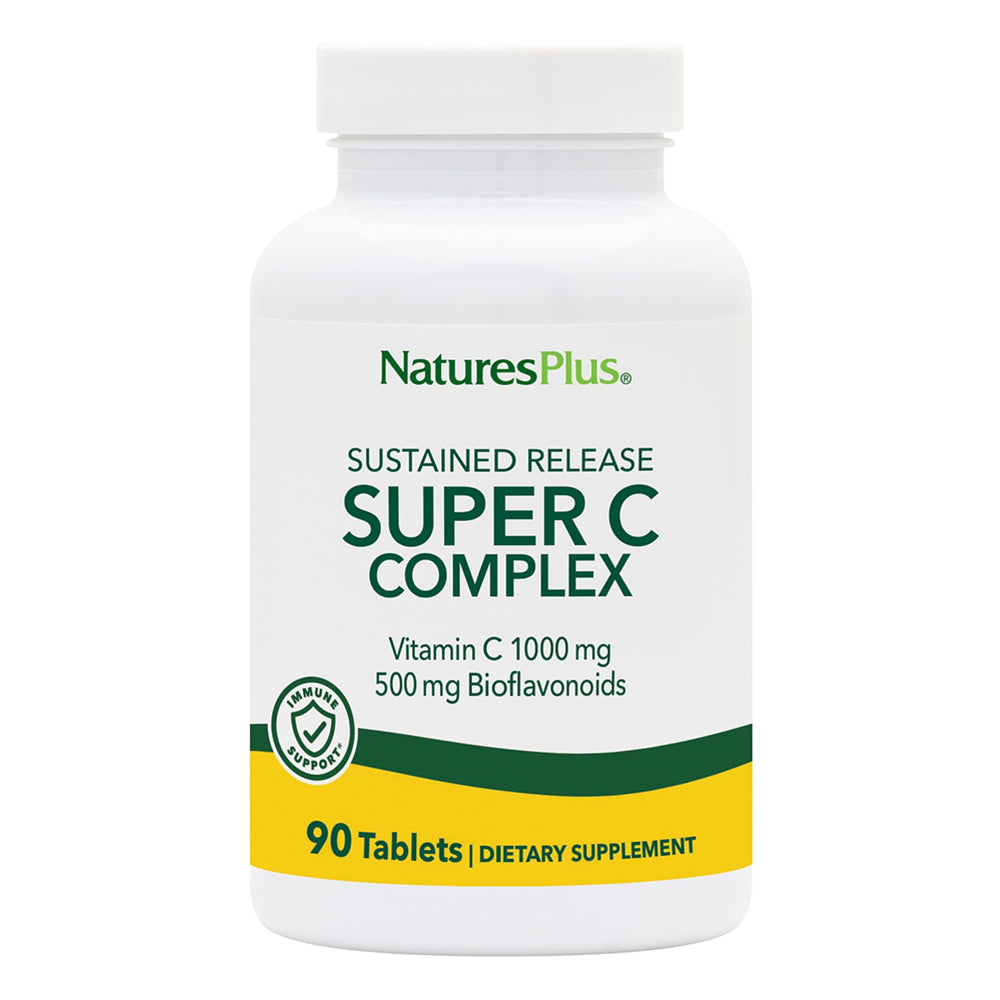 NaturesPlus Super C Complex bottle with sustained-release vitamin C for daily immune support