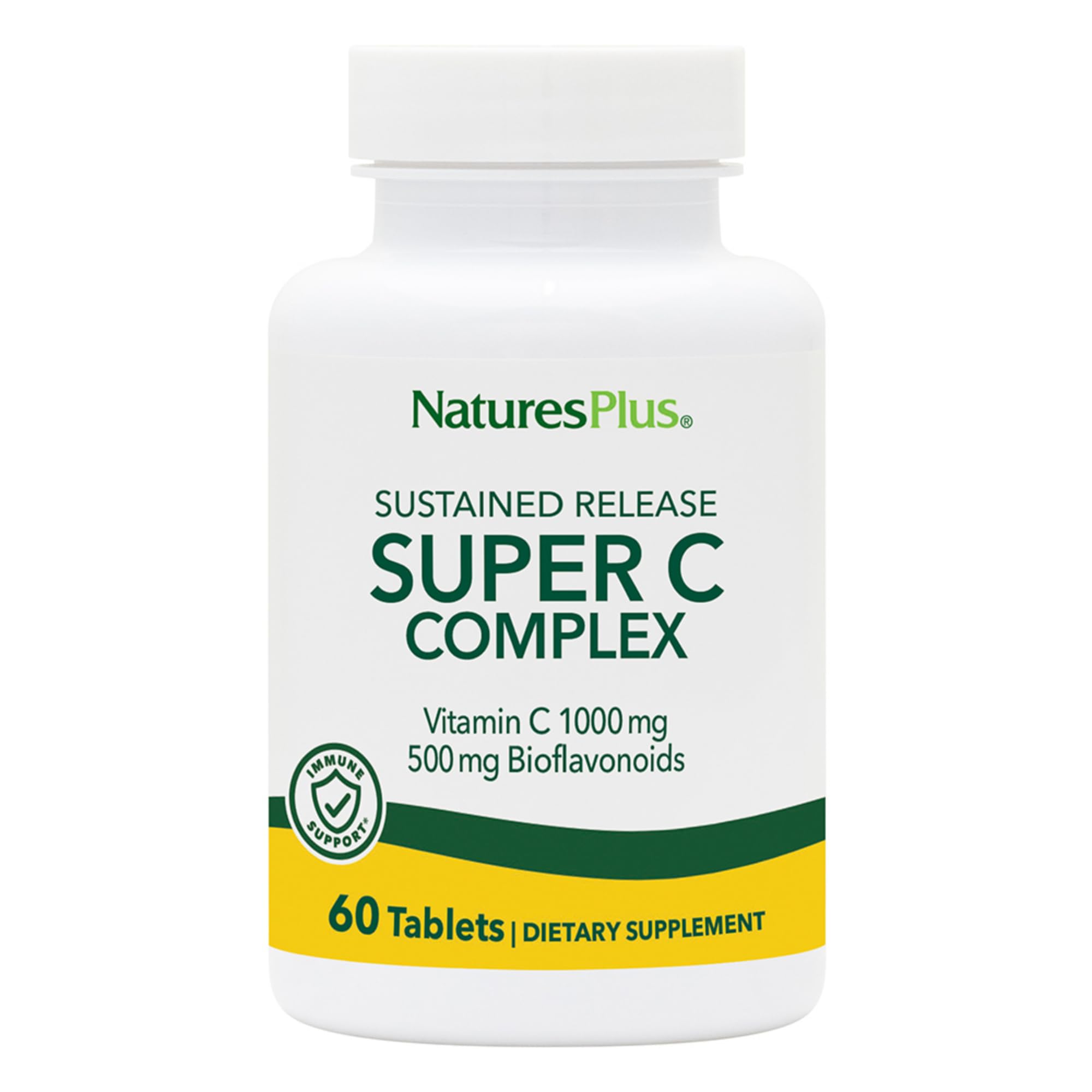 NaturesPlus Super C Complex bottle on countertop with sustained-release label