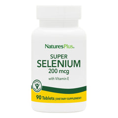 NaturesPlus Super Selenium bottle front with capsules for antioxidant support