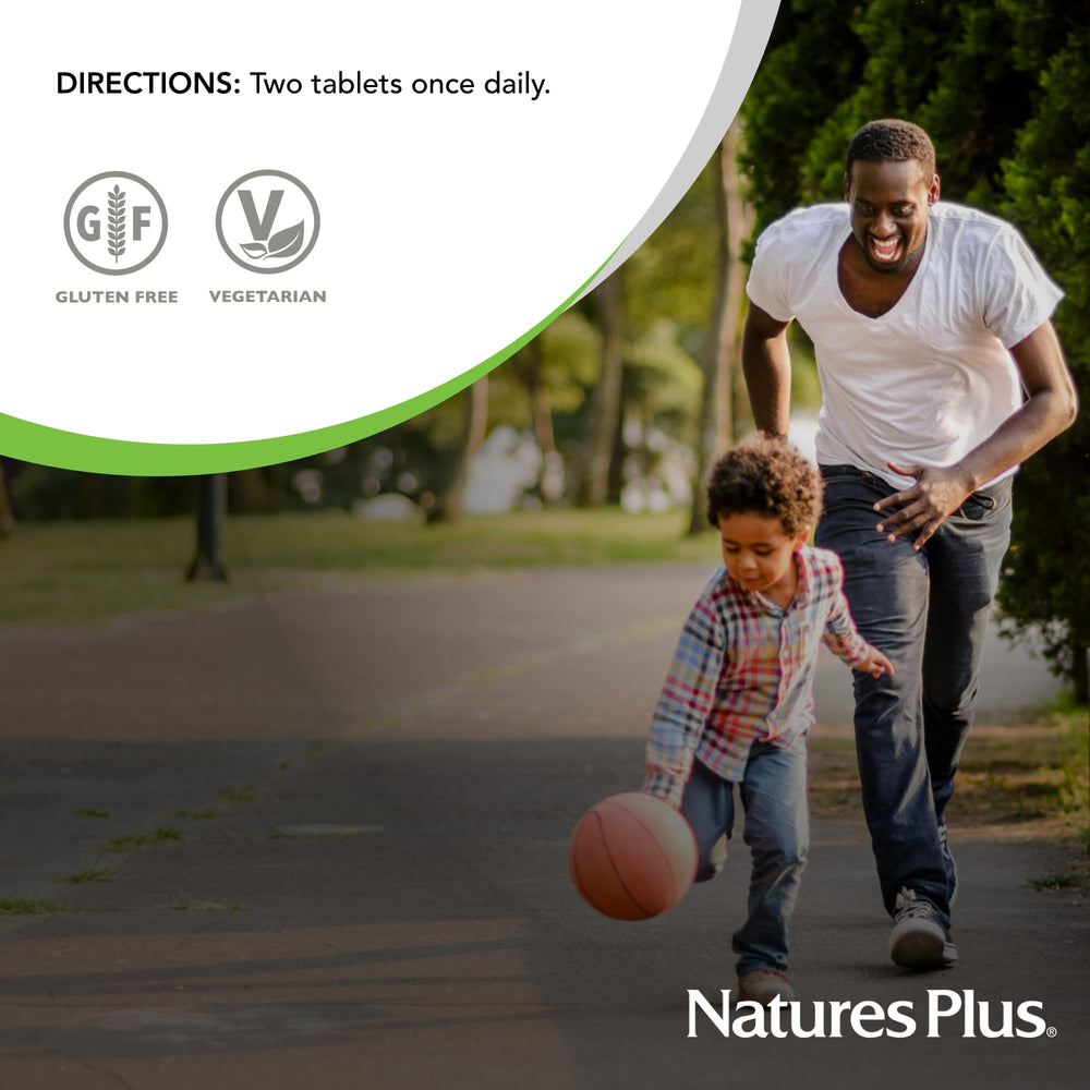 NaturesPlus Tri Immune vitamin C zinc label communicates added nutrients for everyday wellness.