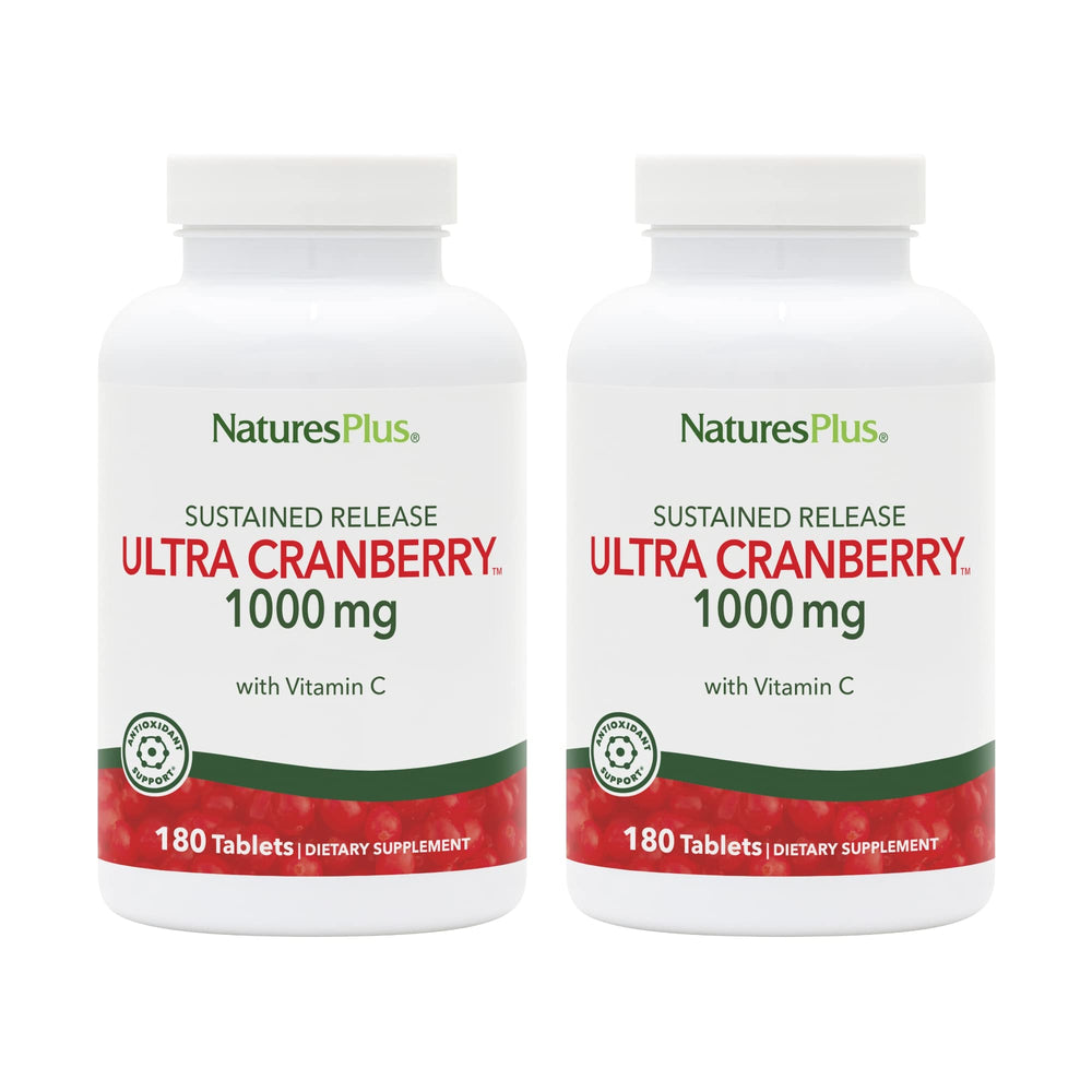 NaturesPlus Ultra Cranberry 1000-180 bottle front showing 180 servings for daily use