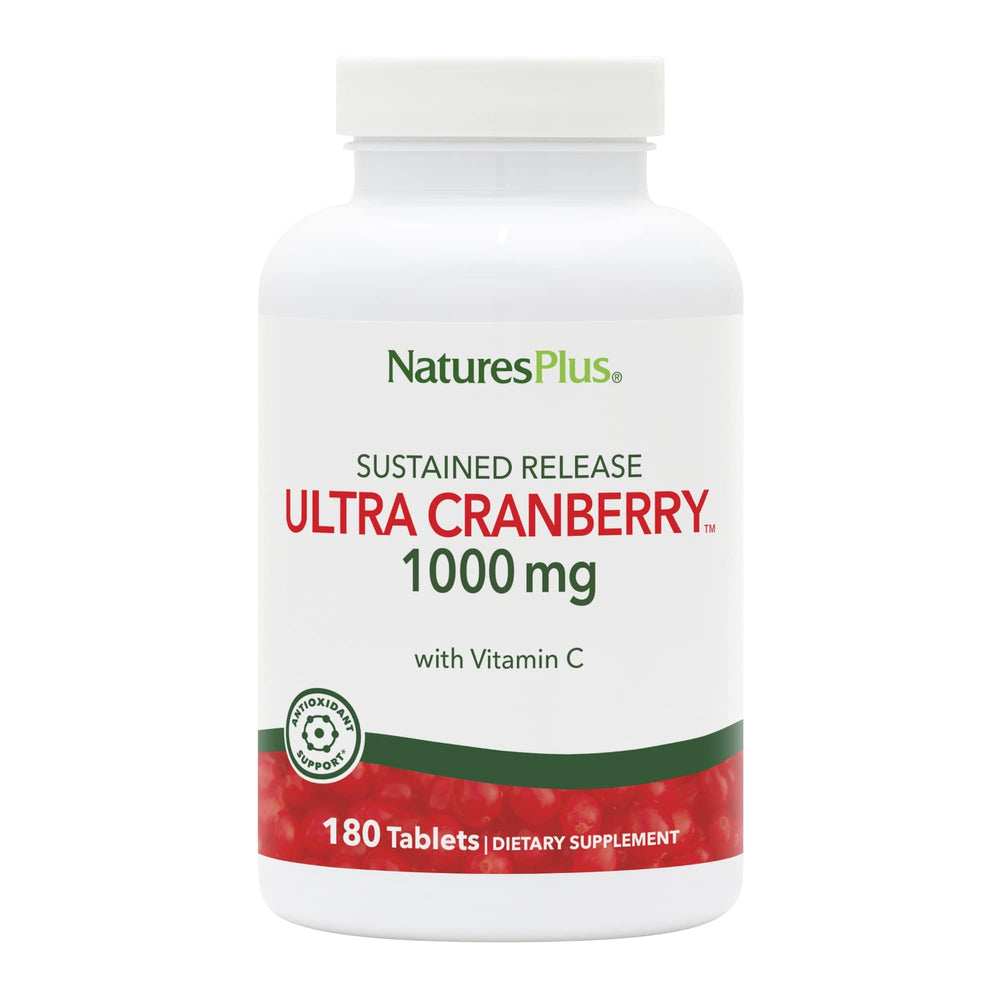 NaturesPlus Ultra Cranberry 1000 tablet bottle with capsules suggesting daily urinary wellness