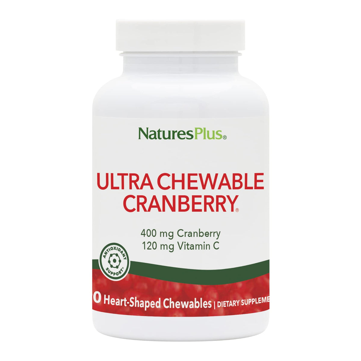 NaturesPlus Ultra Cranberry heart-shaped tablet for urinary health support.