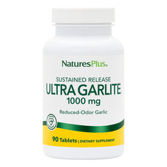 NaturesPlus Ultra Garlite odorless pills for odor-free daily garlic support.