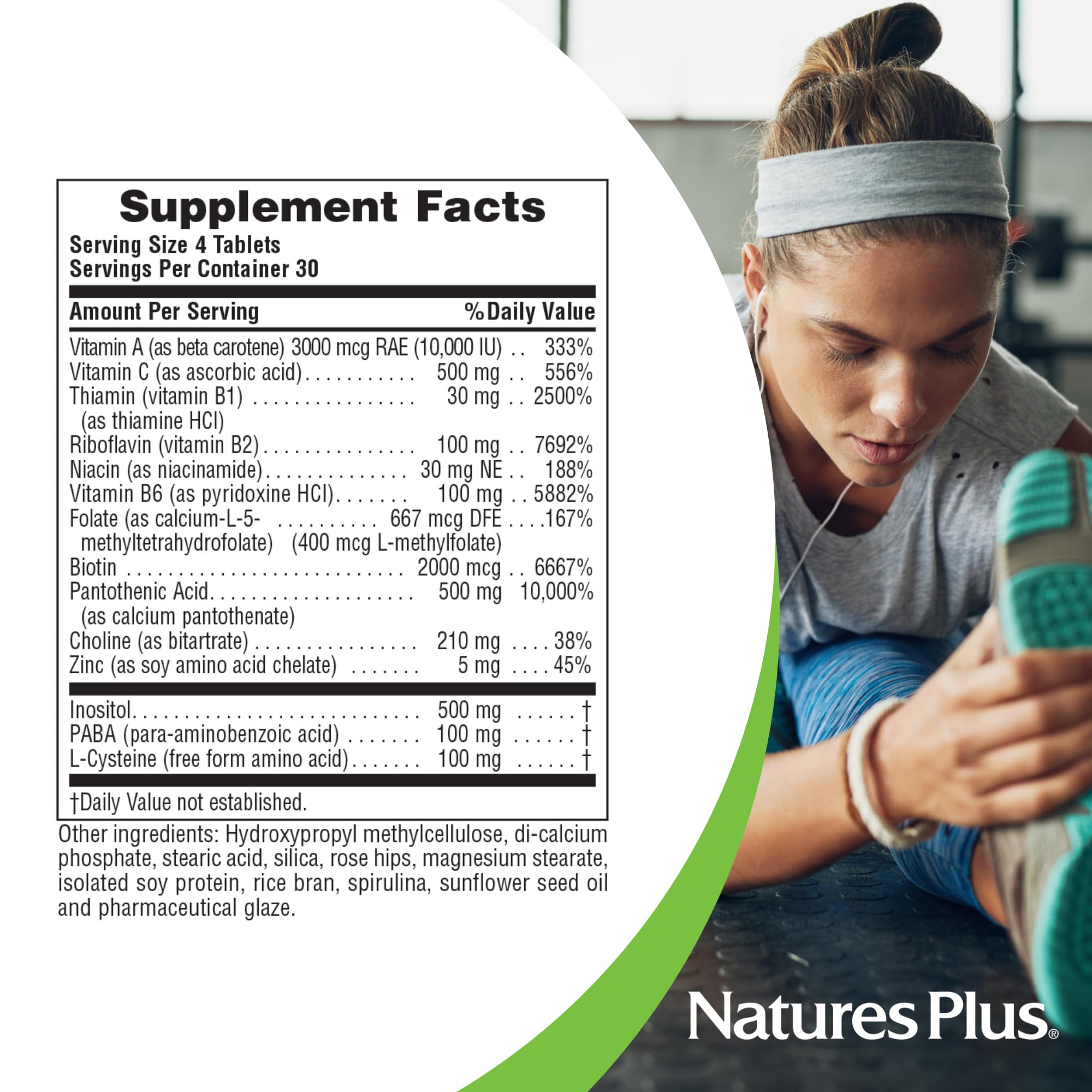 NaturesPlus Ultra Hair packaging emphasizes allergen-free formula and quality manufacturing.
