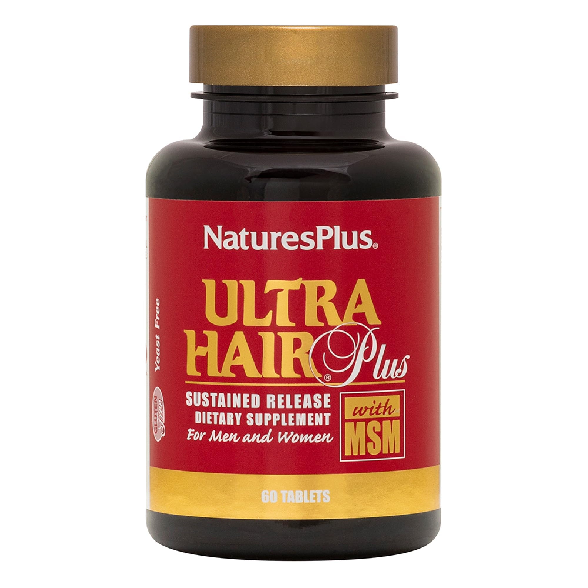 NaturesPlus Ultra Hair sustained-release tablets promote stronger, fuller hair over time.