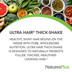 Glass of vanilla shake shows creamy texture and tasty nourishment for hair health.