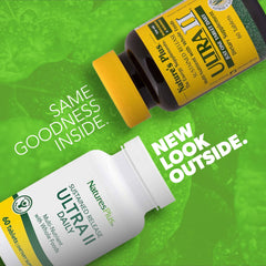 NaturesPlus Ultra II Daily bottle back detailing nutrients and certifications