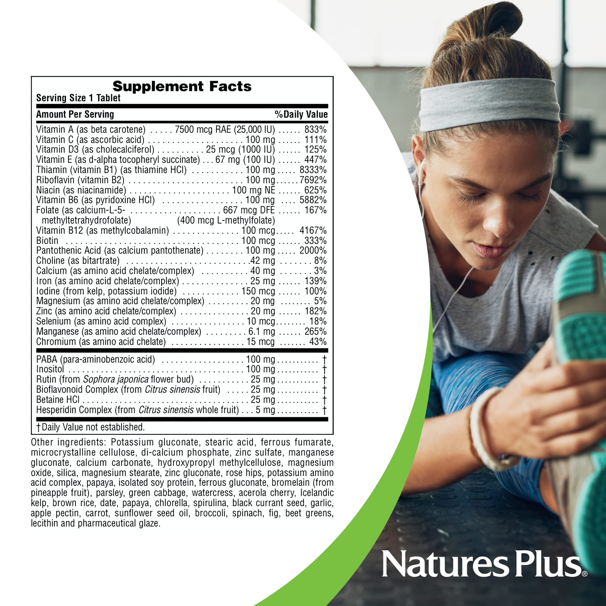 Rows of NaturesPlus Ultra II Daily tablets suggest a straightforward daily routine.
