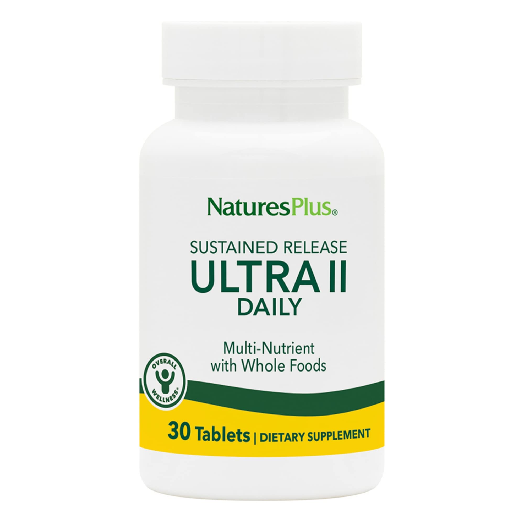Nature's Plus Ultra II packaging showcases trusted daily nutrient support.