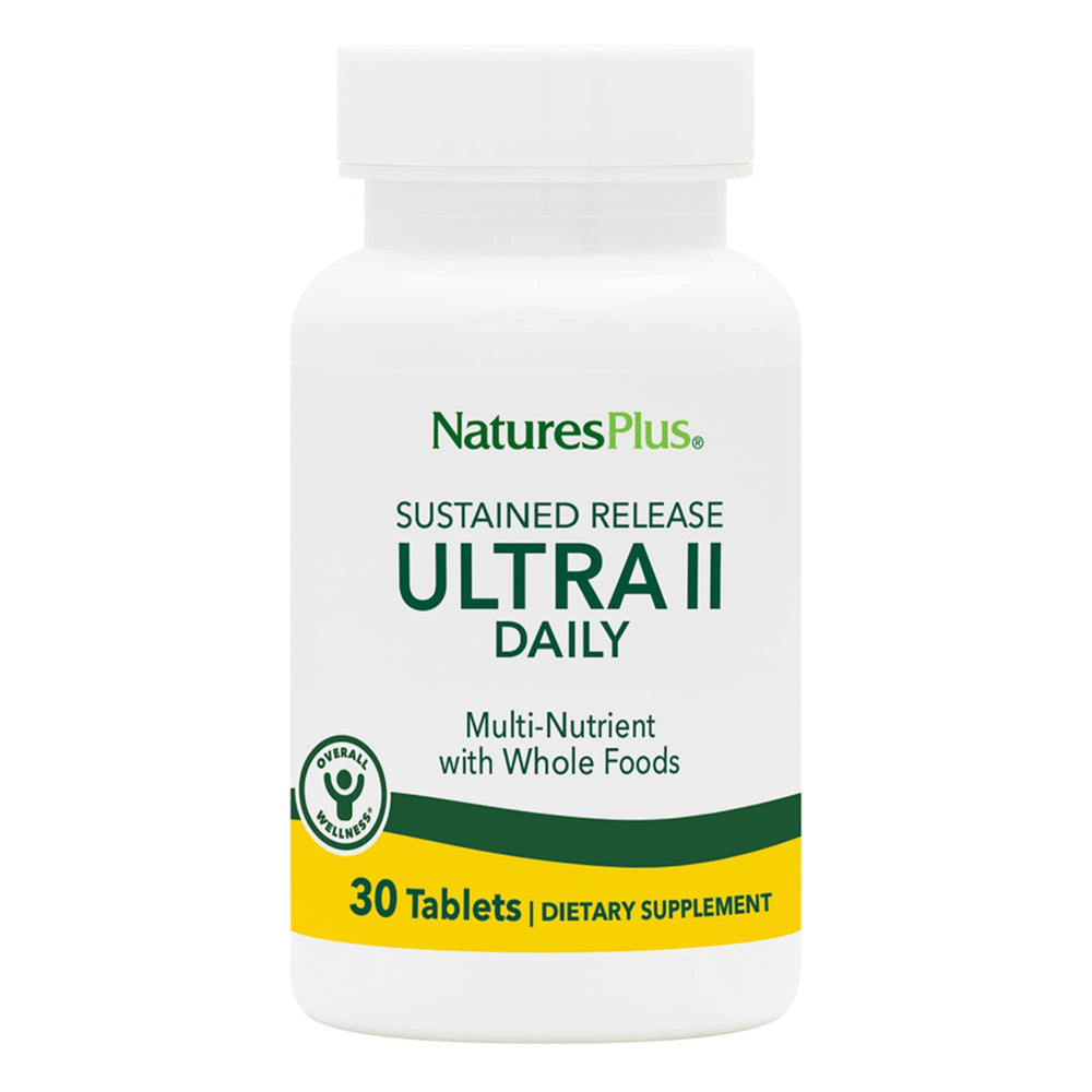 Nature's Plus Ultra II packaging showcases trusted daily nutrient support.
