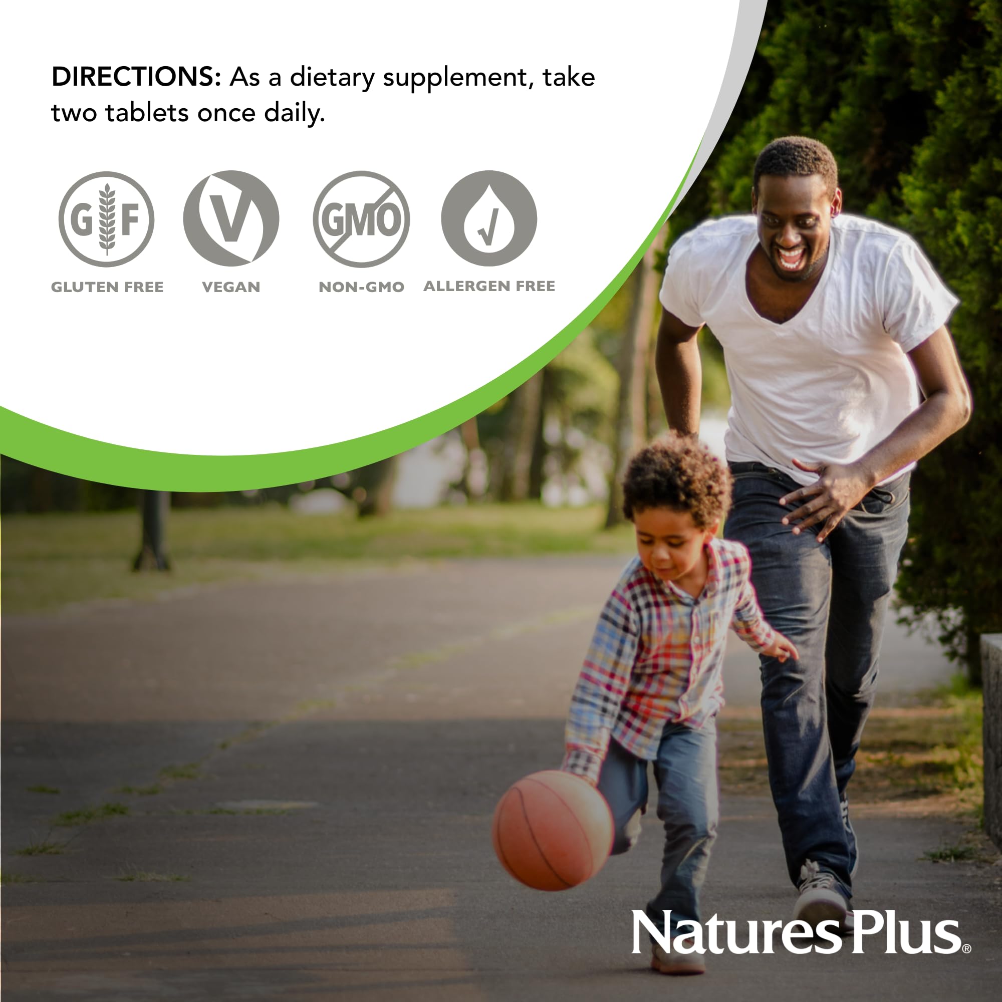 Serving dispensed with two tablets per serving for daily nutrition.