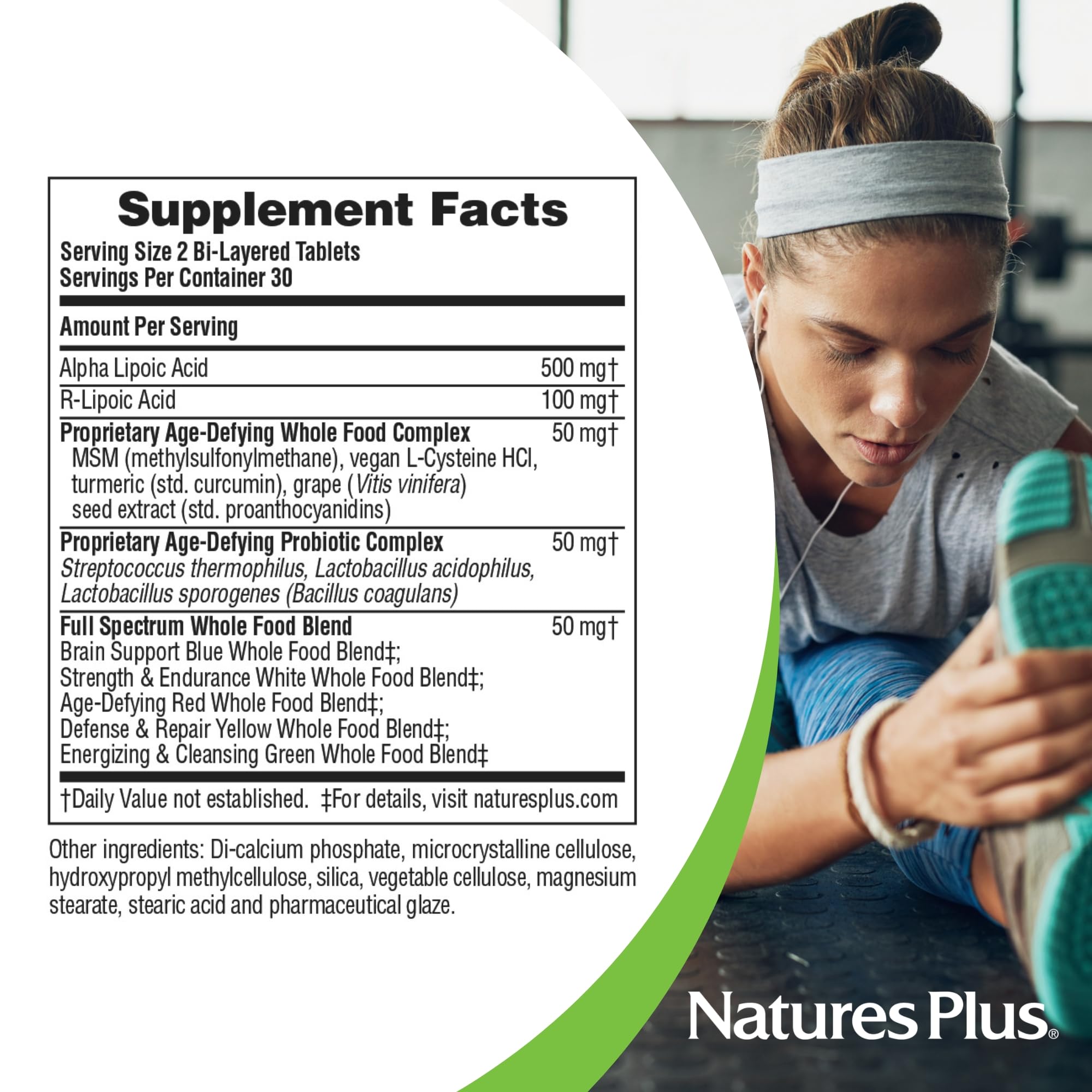 Lifestyle scene with NaturesPlus Ultra Lipoic suggesting routine wellness.