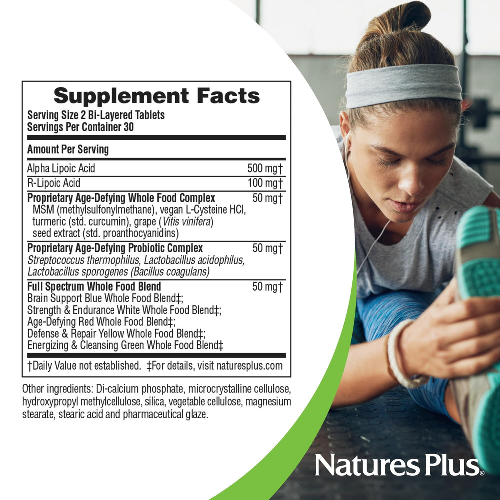 Lifestyle scene with NaturesPlus Ultra Lipoic suggesting routine wellness.