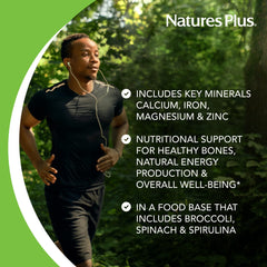 NaturesPlus Ultra-Mins image showing whole-food mineral blend with broccoli and spinach