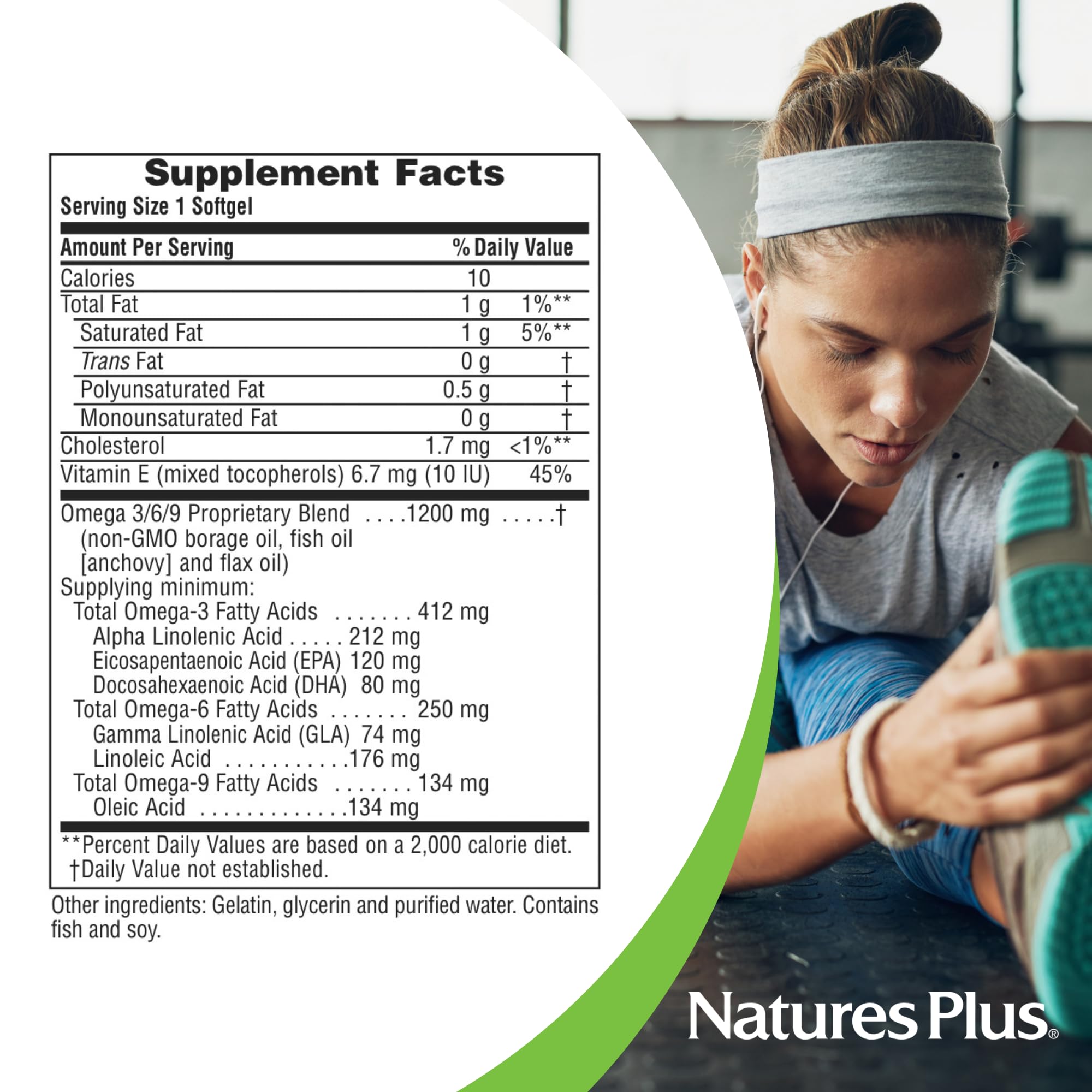 NaturesPlus Ultra Omega softgels in hand for daily omega routine.