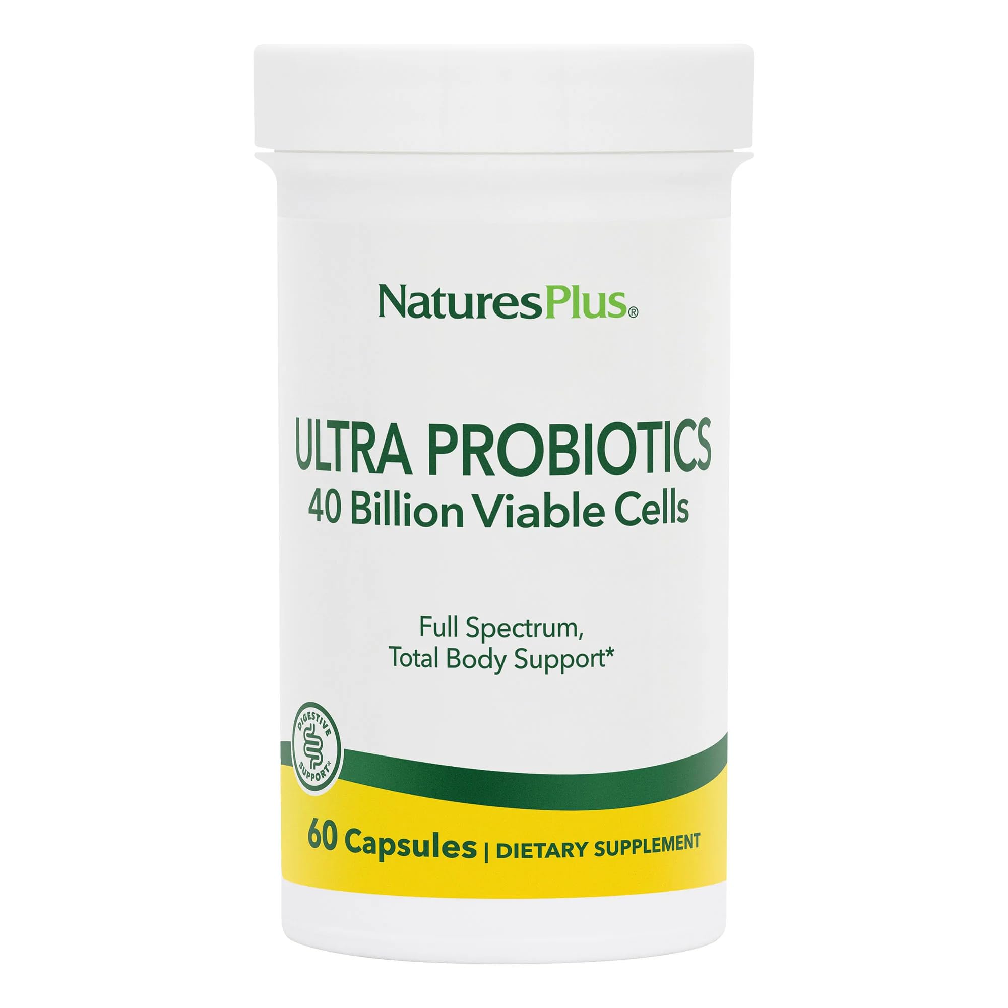 NaturesPlus Ultra Probiotics bottle front view for daily gut balance