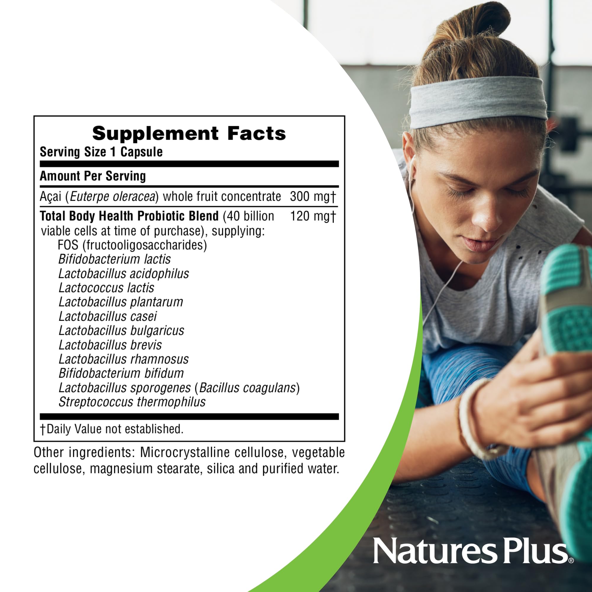 NaturesPlus Ultra Probiotics daily-use scene showing a simple daily routine