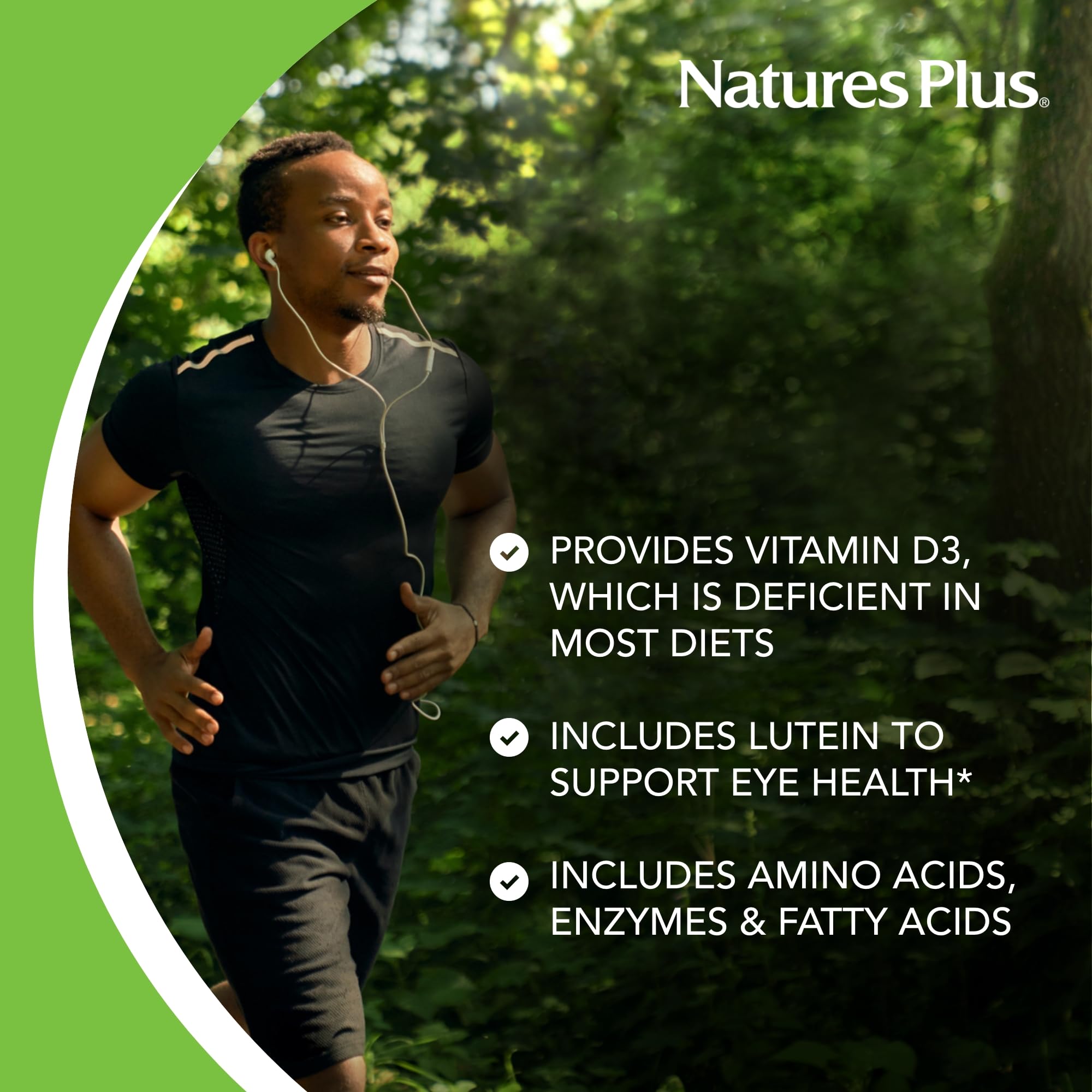 NaturesPlus Ultra Source of Life bottle in hand, illustrating easy daily use