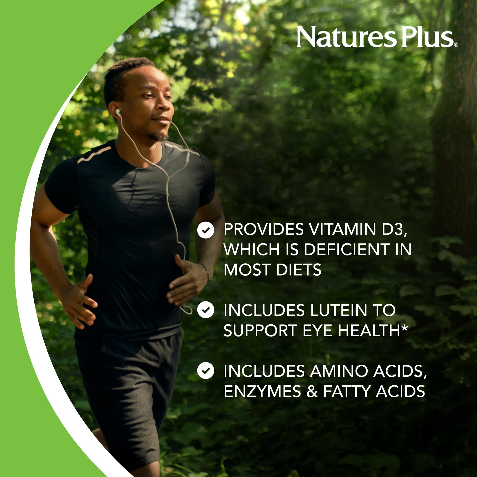 NaturesPlus Ultra Source of Life liquid with glass shows vibrant mango pineapple flavor