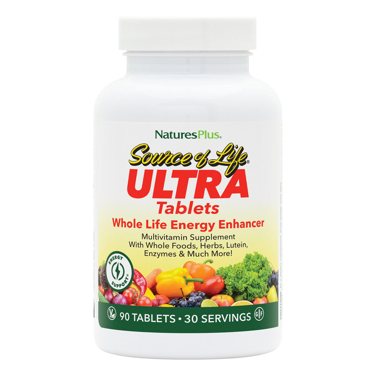 Nature's Plus Ultra Source of Life bottle supports daily immune health and energy.