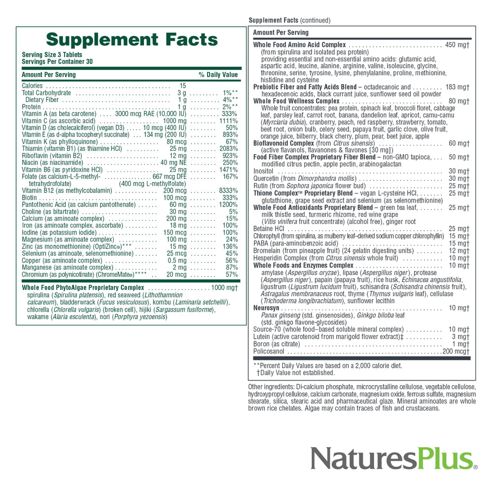 Nature's Plus Ultra Source of Life bottle on counter for daily use.