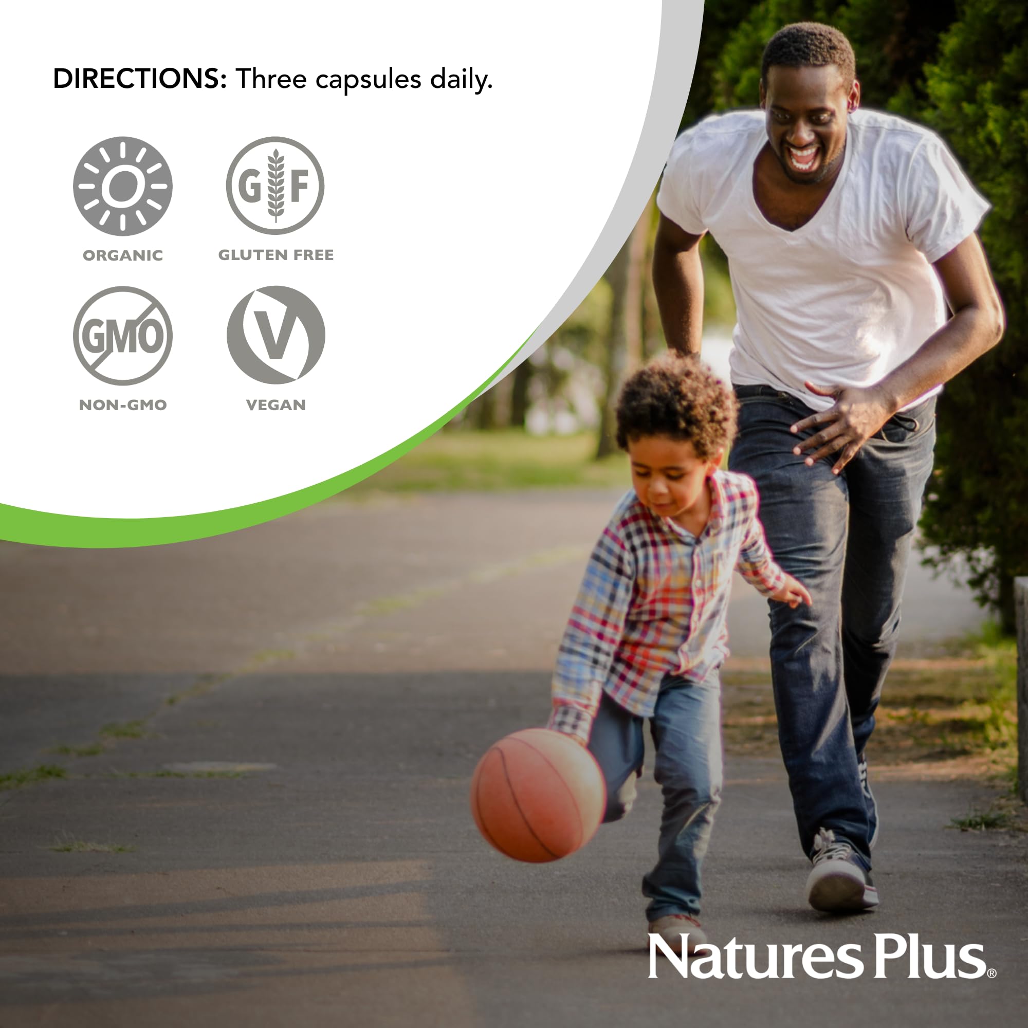 NaturesPlus Organic Beet capsules label detail highlights gluten-free and non-GMO attributes.