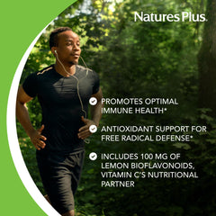 NaturesPlus vegetarian and gluten-free symbol on packaging.